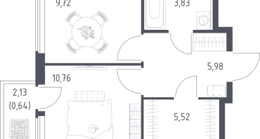 1-к. квартира, 36&nbsp;м²