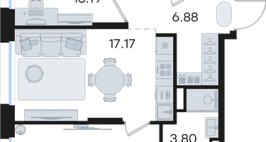 2-к. квартира, 62&nbsp;м²