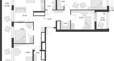 4-к. квартира, 116&nbsp;м²