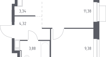 Студия, 32&nbsp;м²