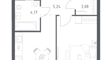 1-к. квартира, 37&nbsp;м²