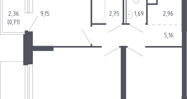 2-к. квартира, 48&nbsp;м²