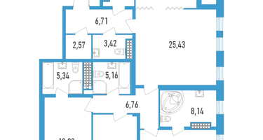4-к. квартира, 137&nbsp;м²