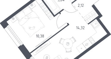 1-к. квартира, 30&nbsp;м²