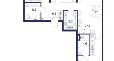 3-к. квартира, 100&nbsp;м²
