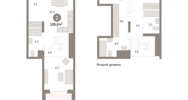2-к. квартира, 106 м²