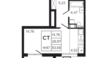 Студия, 32&nbsp;м²