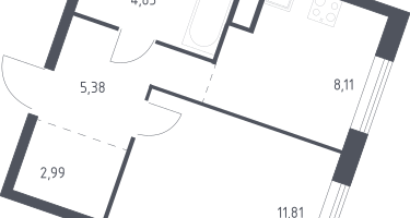 1-к. квартира, 33&nbsp;м²