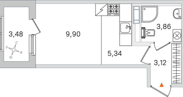 Студия, 23&nbsp;м²