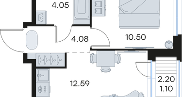 1-к. квартира, 32&nbsp;м²