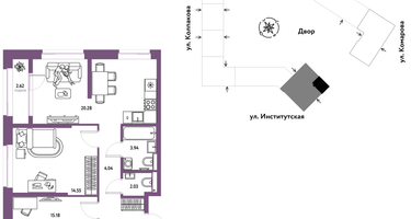 Студия, 70&nbsp;м²