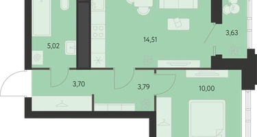 1-к. квартира, 38&nbsp;м²