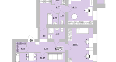 4-к. квартира, 135&nbsp;м²