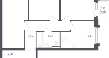 3-к. квартира, 66&nbsp;м²
