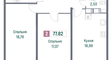 Студия, 77&nbsp;м²