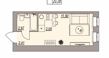 Студия, 20&nbsp;м²