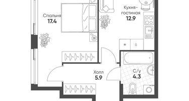 1-к. квартира, 40 м²