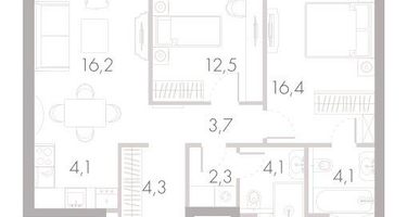 3-к. квартира, 68 м²