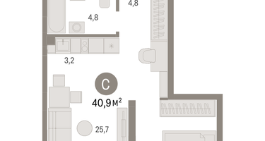 Студия, 40&nbsp;м²