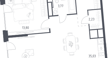 Студия, 60&nbsp;м²