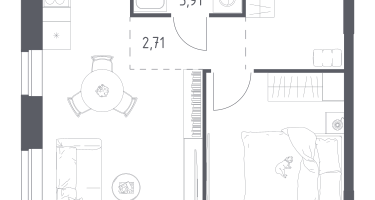 Студия, 41&nbsp;м²