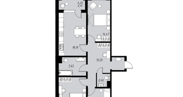 3-к. квартира, 86&nbsp;м²