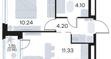 1-к. квартира, 30 м²