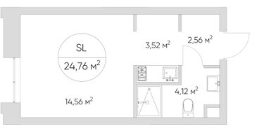 Студия, 24&nbsp;м²