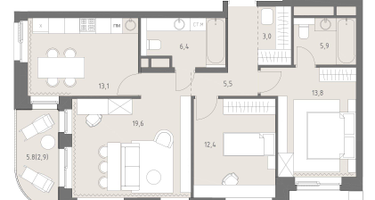3-к. квартира, 82 м²