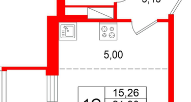 Студия, 21&nbsp;м²