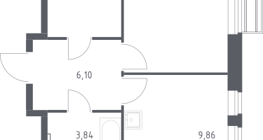 1-к. квартира, 34&nbsp;м²
