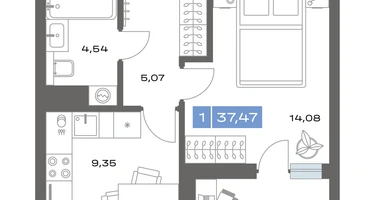 1-к. квартира, 37&nbsp;м²