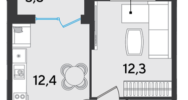 1-к. квартира, 37 м²