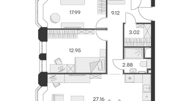 2-к. квартира, 79&nbsp;м²
