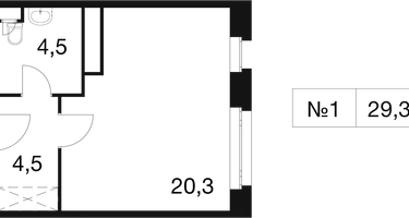 Студия, 30&nbsp;м²