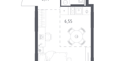Студия, 28&nbsp;м²