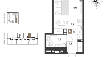 Студия, 21 м²
