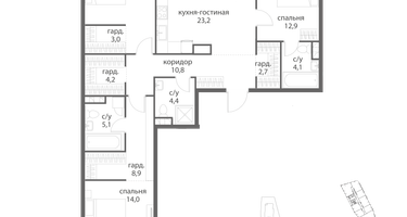 3-к. квартира, 108&nbsp;м²