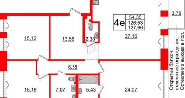 3-к. квартира, 127&nbsp;м²