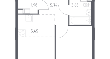 Студия, 39&nbsp;м²