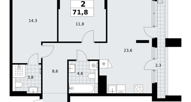 2-к. квартира, 71 м²