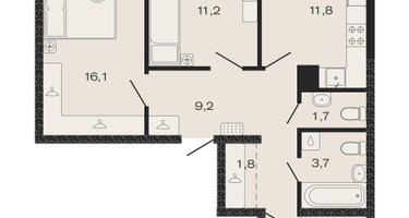 3-к. квартира, 71&nbsp;м²