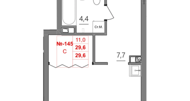 Студия, 29 м²