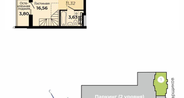 1-к. квартира, 45&nbsp;м²