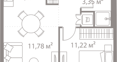 1-к. квартира, 39 м²