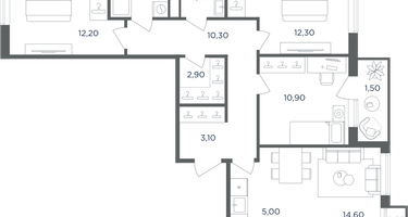 4-к. квартира, 78 м²