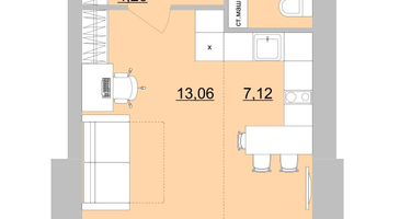Студия, 31 м²