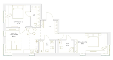 3-к. квартира, 72 м²