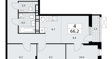 4-к. квартира, 65&nbsp;м²