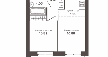 2-к. квартира, 39&nbsp;м²